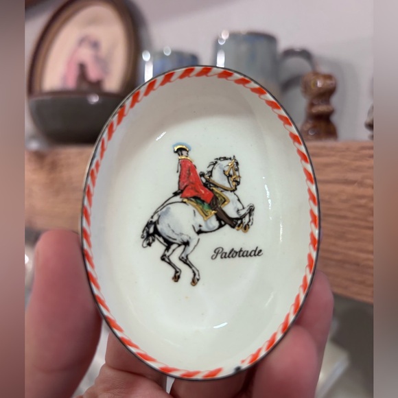 Vintage Stein-Bach Austrian Enamel Trinket Dish – Palotade Horse & Rider - Picture 2 of 6